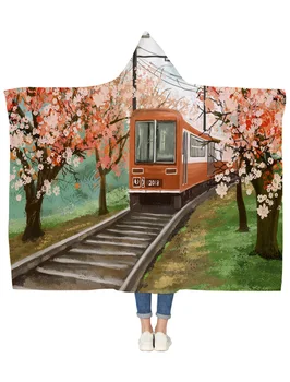 Train Cherry Blossom Watercolor Hooded Blanket Winter Fleece Throw Cover Wrap Hypoallergenic Personalized Minky Fleece Decor
Train Cherry Blossom Watercolor Hooded Blanket Winter Fleece Throw Cover Wrap Hypoallergenic Personalized Minky Fleece Decor
