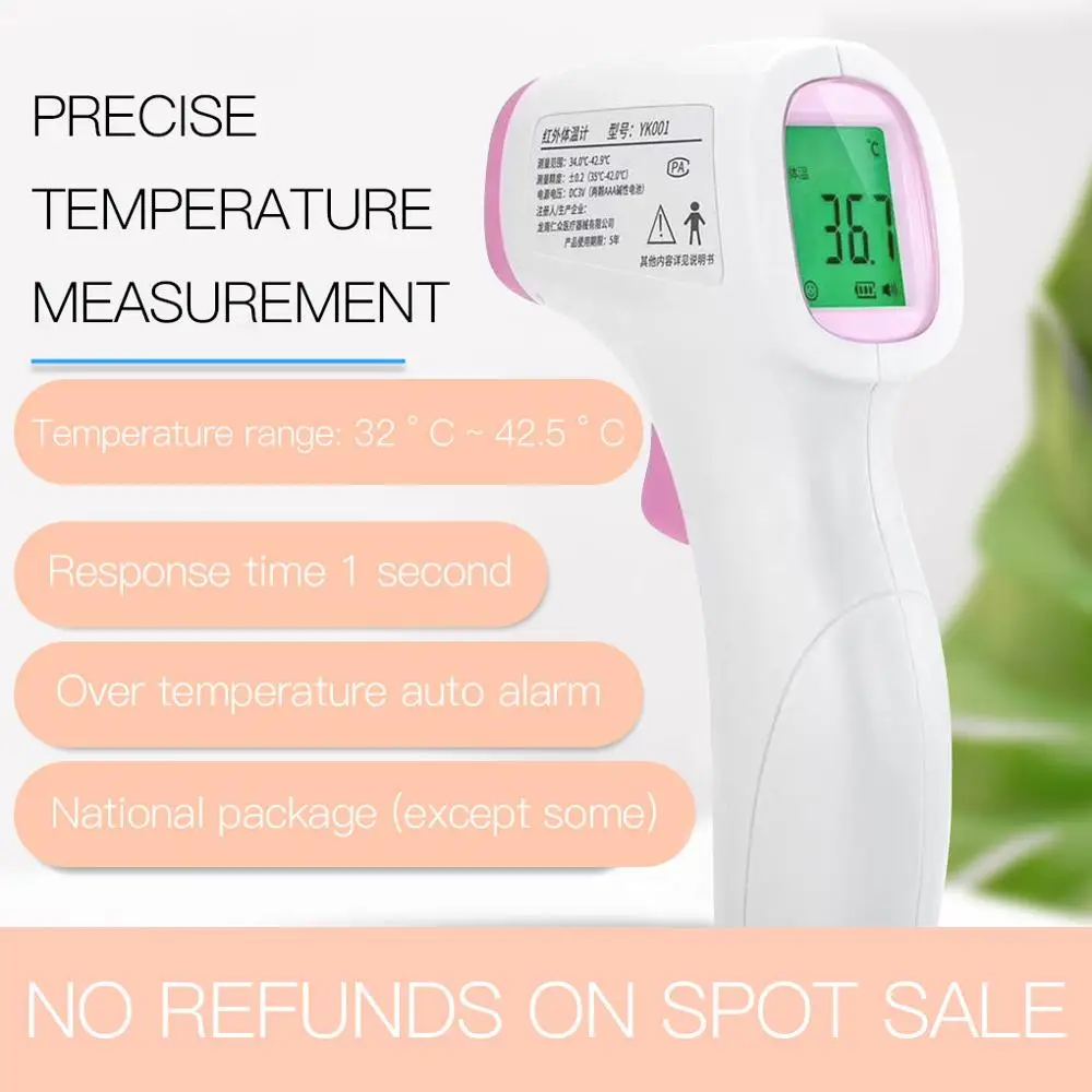 Portable Infrared Thermometer Backlight Non-contact Infrared Digital Thermometer Forehead Temperature Meter Measuring Tool
Portable Infrared Thermometer Backlight Non-contact Infrared Digital Thermometer Forehead Temperature Meter Measuring Tool