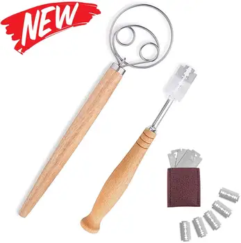 Bread Lame and Large Danish Dough Whisk Set With 5 Replacement Blades and Protective Cover Premium Stainless Dough Whisk
Bread Lame and Large Danish Dough Whisk Set With 5 Replacement Blades and Protective Cover Premium Stainless Dough Whisk