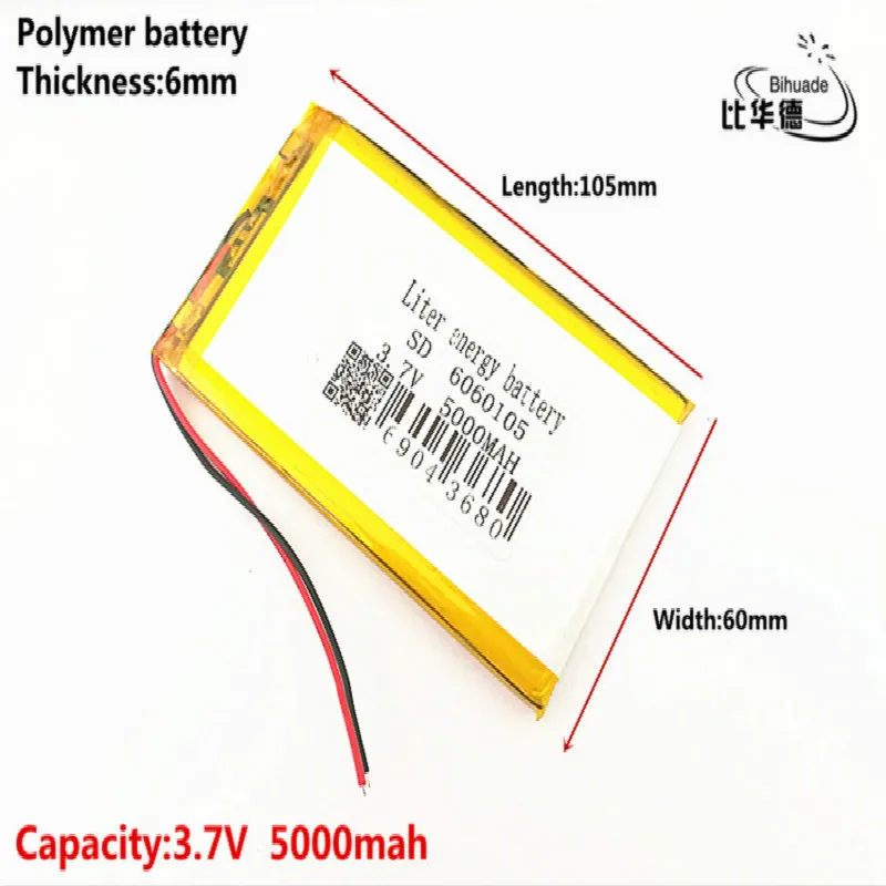 Liter energy battery Good Qulity 3.7V,5000mAH,6060105 Polymer lithium ion / Li-ion battery for TOY,POWER BANK,GPS,mp3,mp4
Liter energy battery Good Qulity 3.7V,5000mAH,6060105 Polymer lithium ion / Li-ion battery for TOY,POWER BANK,GPS,mp3,mp4