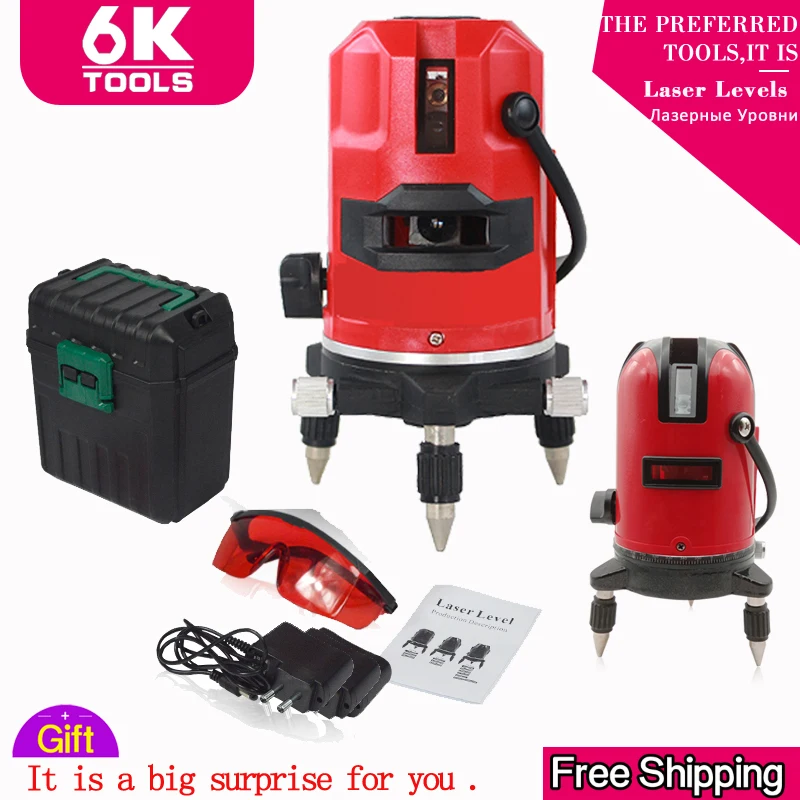 Tools Laser Level 360 5 Lines 6 Points Automatic Self Leveling Vertical&Horizontal Tilt Degrees Rotary LD 650nm Dropshipping2019
Tools Laser Level 360 5 Lines 6 Points Automatic Self Leveling Vertical&Horizontal Tilt Degrees Rotary LD 650nm Dropshipping2019