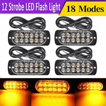 4pcs 12 Strobe Led for Amber for Hazard Beacon Emergency Flashing Side Marker Light Bars Turn Signal Light Brake Light
4pcs 12 Strobe Led for Amber for Hazard Beacon Emergency Flashing Side Marker Light Bars Turn Signal Light Brake Light
