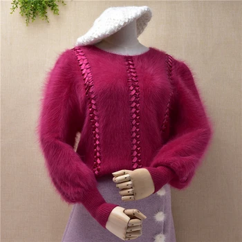 Spring women female long sleeve round neck blouse angora rabbit hair knitting sweater mink cashmere pullover tight cuffs
Spring women female long sleeve round neck blouse angora rabbit hair knitting sweater mink cashmere pullover tight cuffs