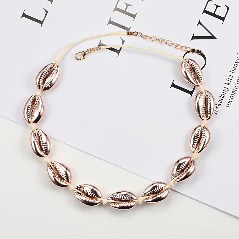 Seashell Necklace for Women Girls Boho Style Natural Shell Rose Gold Cowrie Choker Necklace Simple Ocean Beach Vacation Gifts
Seashell Necklace for Women Girls Boho Style Natural Shell Rose Gold Cowrie Choker Necklace Simple Ocean Beach Vacation Gifts
