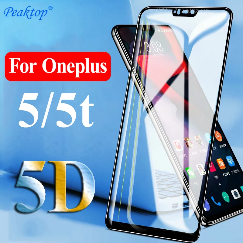 5D Защитное стекло для Oneplus 5 закаленное на One Plus T T5 закаленная защита экрана