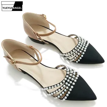 Fashion Ankle Strap Flats Women Stripper Bohemia Pearl Sandals Luxury Shoes Women Designers String Bead Party Casual Shoes Women
Fashion Ankle Strap Flats Women Stripper Bohemia Pearl Sandals Luxury Shoes Women Designers String Bead Party Casual Shoes Women