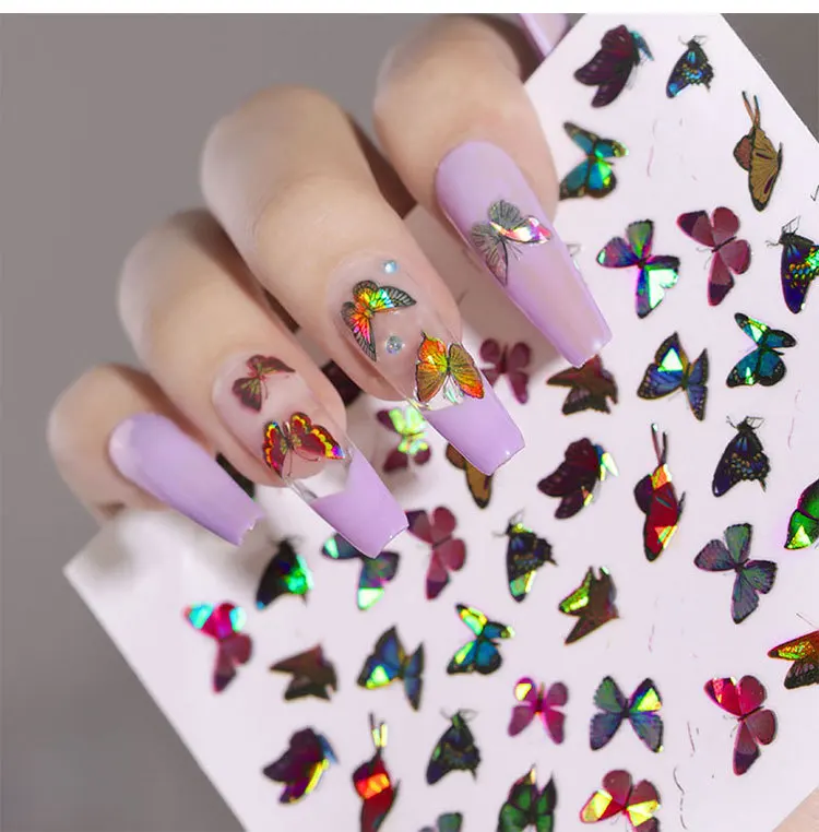 Фото Наклейки для ногтей в виде французских бабочек разных видов оптовая продажа
