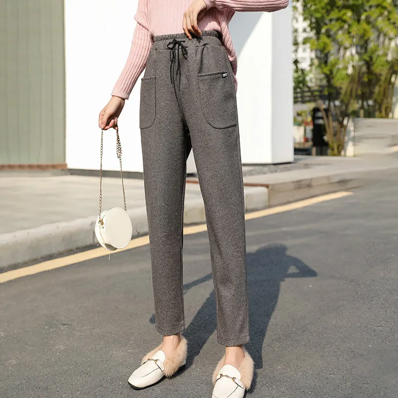 Thicken Wool Women's Pencil Pants 2019 Autumn Winter OL Style Wool Female Work Suit Pants Loose Female Long Trousers Capris
Thicken Wool Women's Pencil Pants 2019 Autumn Winter OL Style Wool Female Work Suit Pants Loose Female Long Trousers Capris