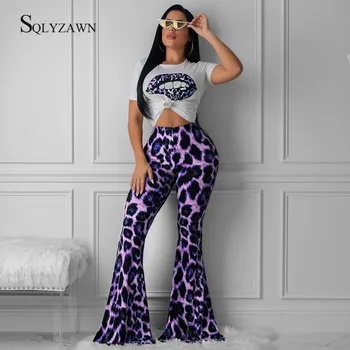 Woman Leopard Print 2 Pieces Set Outfits Sexy Short Sleeve T-Shirt Top + Flare Pants Set Streetwear Matching Sets Summer Clothes
Woman Leopard Print 2 Pieces Set Outfits Sexy Short Sleeve T-Shirt Top + Flare Pants Set Streetwear Matching Sets Summer Clothes