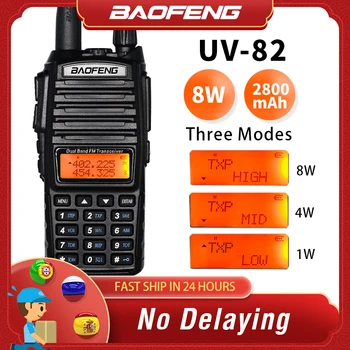 8W Dual Band Walkie Talkie 10km Baofeng UV-82 FM Transceiver Portable CB Ham Radio 128CH VHF/UHF UV 82 Two Way Radio 2800mAh 
8W Dual Band Walkie Talkie 10km Baofeng UV-82 FM Transceiver Portable CB Ham Radio 128CH VHF/UHF UV 82 Two Way Radio 2800mAh