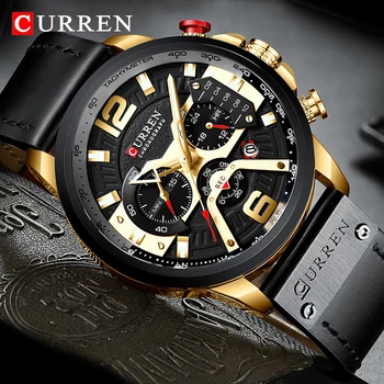 CURREN Men's Watches For Male Black Gold Top Luxury Military Leather Waterproof Watch Man Chronograph Clock Men Gift Watch L56
CURREN Men's Watches For Male Black Gold Top Luxury Military Leather Waterproof Watch Man Chronograph Clock Men Gift Watch L56