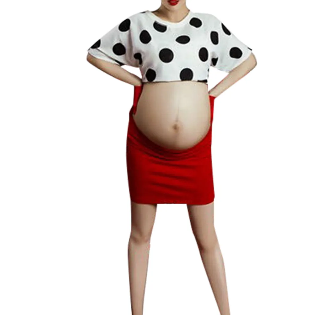 Фото Женское платье для беременных с короткими рукавами в горошек - купить