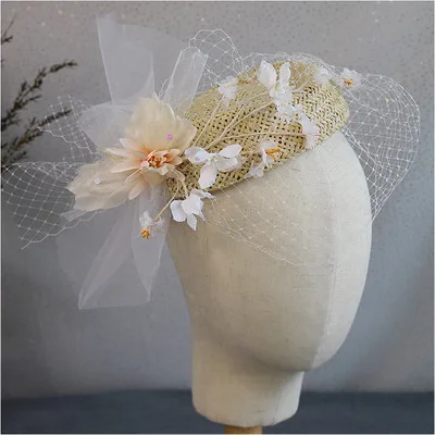 New retro handmade straw veil Fascinator Hat Cocktail Cap Flower Hair Clip Headwear Derby Church Wedding hat
New retro handmade straw veil Fascinator Hat Cocktail Cap Flower Hair Clip Headwear Derby Church Wedding hat