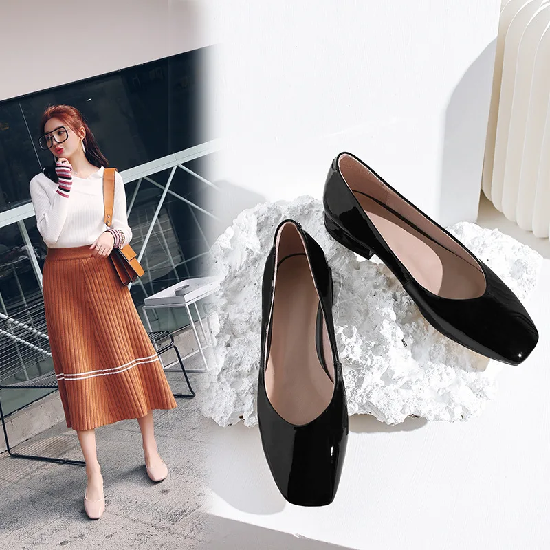 2019 Spring New Style Versitile Fashion Low-top Shoes Square Head Solid Color Flat Heel Foot Covering Full-grain Leather Patent
2019 Spring New Style Versitile Fashion Low-top Shoes Square Head Solid Color Flat Heel Foot Covering Full-grain Leather Patent
