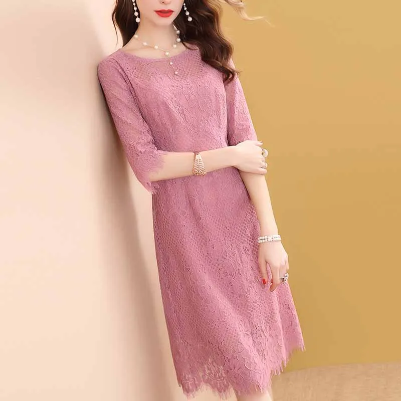 Spring Clothing 2019 New Style Ozhouzhan Large Size Lace Dress Women's Spring And Autumn Mid-length Popular Skirt-
Spring Clothing 2019 New Style Ozhouzhan Large Size Lace Dress Women's Spring And Autumn Mid-length Popular Skirt-