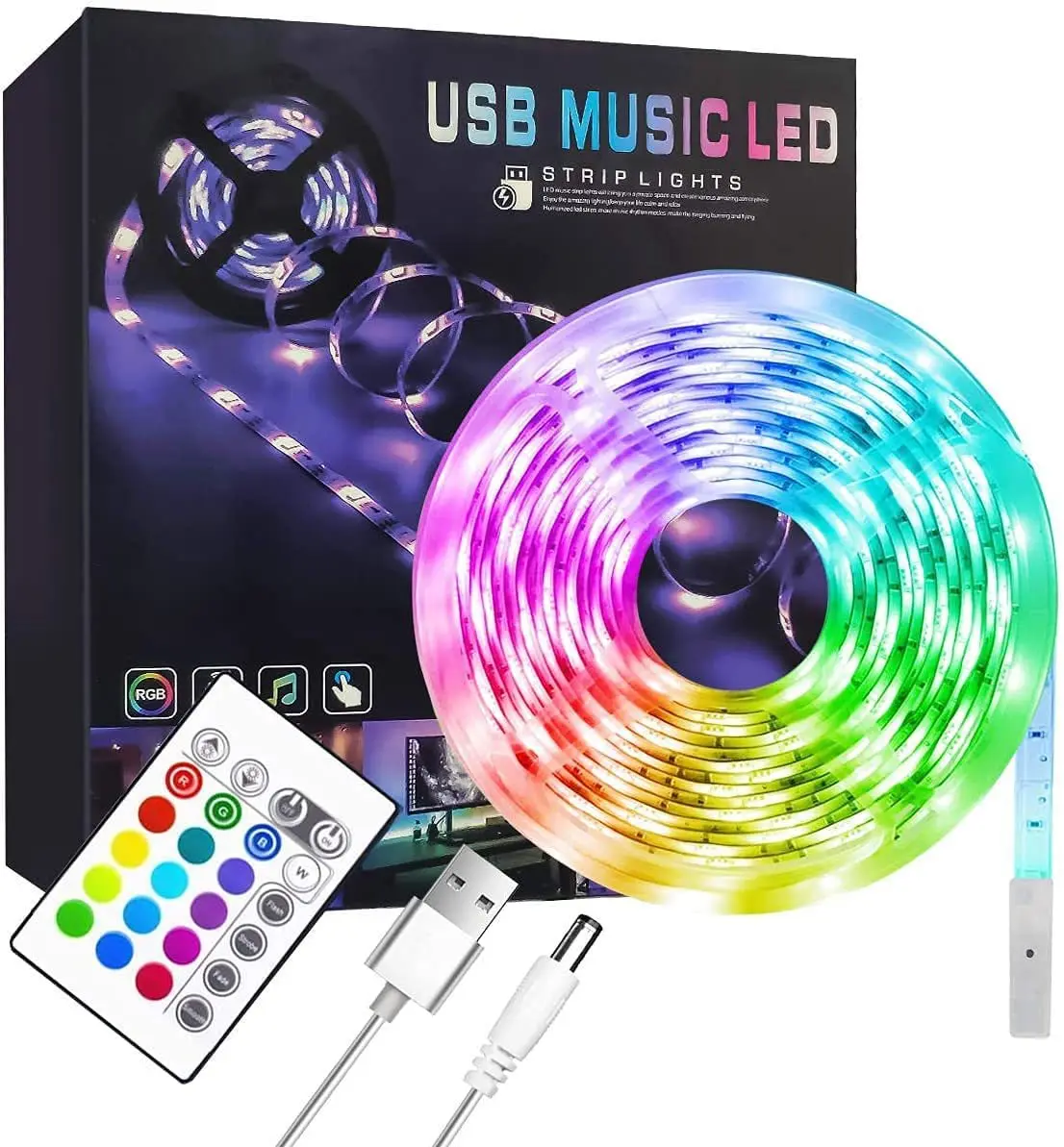 USB Port Led Wifi RGB5050 Music 2 Meters 30 Mini Strip With Remote Control Dream Light No Waterproof | Освещение