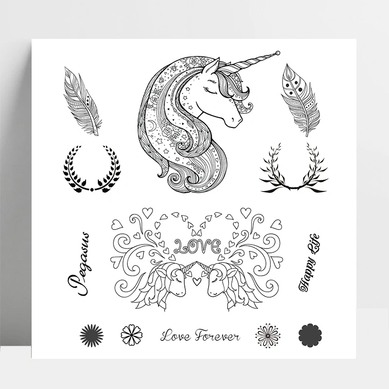 AZSG Unicorn Feather Love Forever Clear Stamps For DIY Scrapbooking/Card Making/Album Decorative Silicone Stamp Crafts
AZSG Unicorn Feather Love Forever Clear Stamps For DIY Scrapbooking/Card Making/Album Decorative Silicone Stamp Crafts