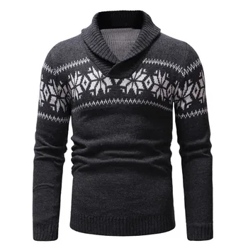 Mens Two Buttons Neck-line Pullover Christmas Sweater Autumn Winter Turndown Collar Casual Snowflake Printed Knitted Sweaters
Mens Two Buttons Neck-line Pullover Christmas Sweater Autumn Winter Turndown Collar Casual Snowflake Printed Knitted Sweaters
