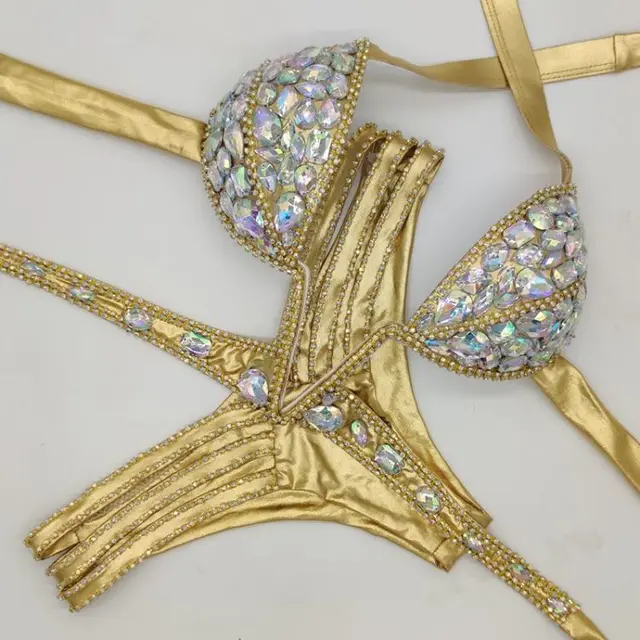 2020 Venus Vacation Sexy Diamond Big V Bikini Set Bling Stones