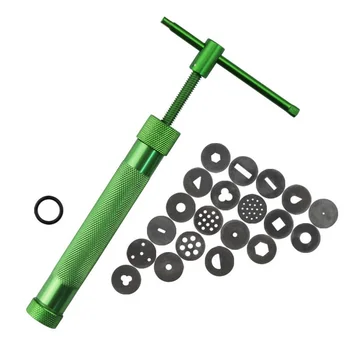 1Pcs Metal Clay Extruders Pottery Clay Tools Sculpture Clay Sugar Paste Extruder Cake Sculpture HighQuality Green DIY Art Manual 
1Pcs Metal Clay Extruders Pottery Clay Tools Sculpture Clay Sugar Paste Extruder Cake Sculpture HighQuality Green DIY Art Manual