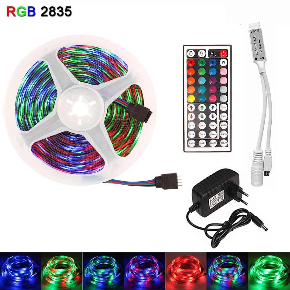 5M 10M 15M LED Strip Lights RGB SMD 2835 Flexible Ribbon DC12V LED Light Change color Tape Diode Control +Adapter Dropshipping
5M 10M 15M LED Strip Lights RGB SMD 2835 Flexible Ribbon DC12V LED Light Change color Tape Diode Control +Adapter Dropshipping