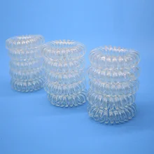 100 шт./лот, размер 3,5 см, прозрачная телефонная резинка для волос, резинка для волос спираль, аксессуары, резинки, резинка для волос для девоче...(China)