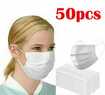 50 Pcs 3-Layers One Time Mouth Face Mask Anti Disposable Ear-loop Masks Dust-Proof Personal Protective Mask
50 Pcs 3-Layers One Time Mouth Face Mask Anti Disposable Ear-loop Masks Dust-Proof Personal Protective Mask