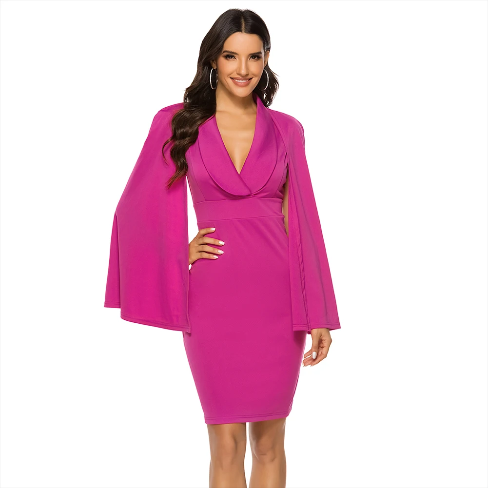 Cape Sleeve slim fit blazer dress Shawl Collar Split Hem Pencil Bodycon Women Elegant hip package office party dresses vestidos
Cape Sleeve slim fit blazer dress Shawl Collar Split Hem Pencil Bodycon Women Elegant hip package office party dresses vestidos