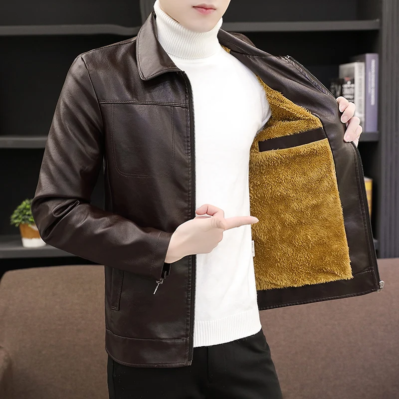2023 Men Fleece Warm Leather Jackets Men Korean Handsome Mens Pu Leather Jacket Mens Autumn Winter New Trend Thick Overcoats
2023 Men Fleece Warm Leather Jackets Men Korean Handsome Mens Pu Leather Jacket Mens Autumn Winter New Trend Thick Overcoats