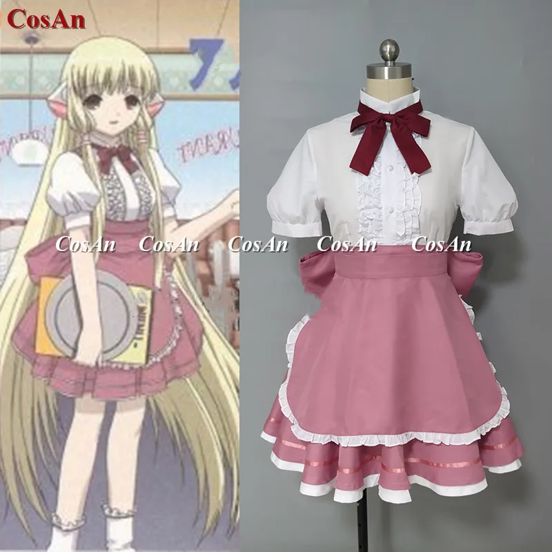 

Hot Anime Chobits Chii Cosplay Costume Fashion Sweet Lovely Maid Outfit Unisex Activity Party Role Play Clothing Custom-Make