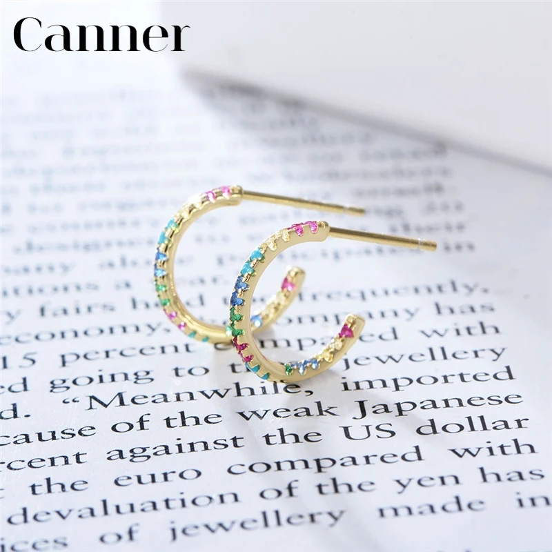 925 Sterling Silver Single Row Rainbow Zircon C-shaped Stud Earrings for Women Simple Geometric Gold Earrings Fashion Jewelry
925 Sterling Silver Single Row Rainbow Zircon C-shaped Stud Earrings for Women Simple Geometric Gold Earrings Fashion Jewelry