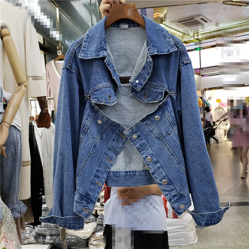 Harajuku Blue Jeans Jackets Women 2020 Autumn New Design Irregular Split Backless Jeans Coat Women Top Denim Coats
Harajuku Blue Jeans Jackets Women 2020 Autumn New Design Irregular Split Backless Jeans Coat Women Top Denim Coats