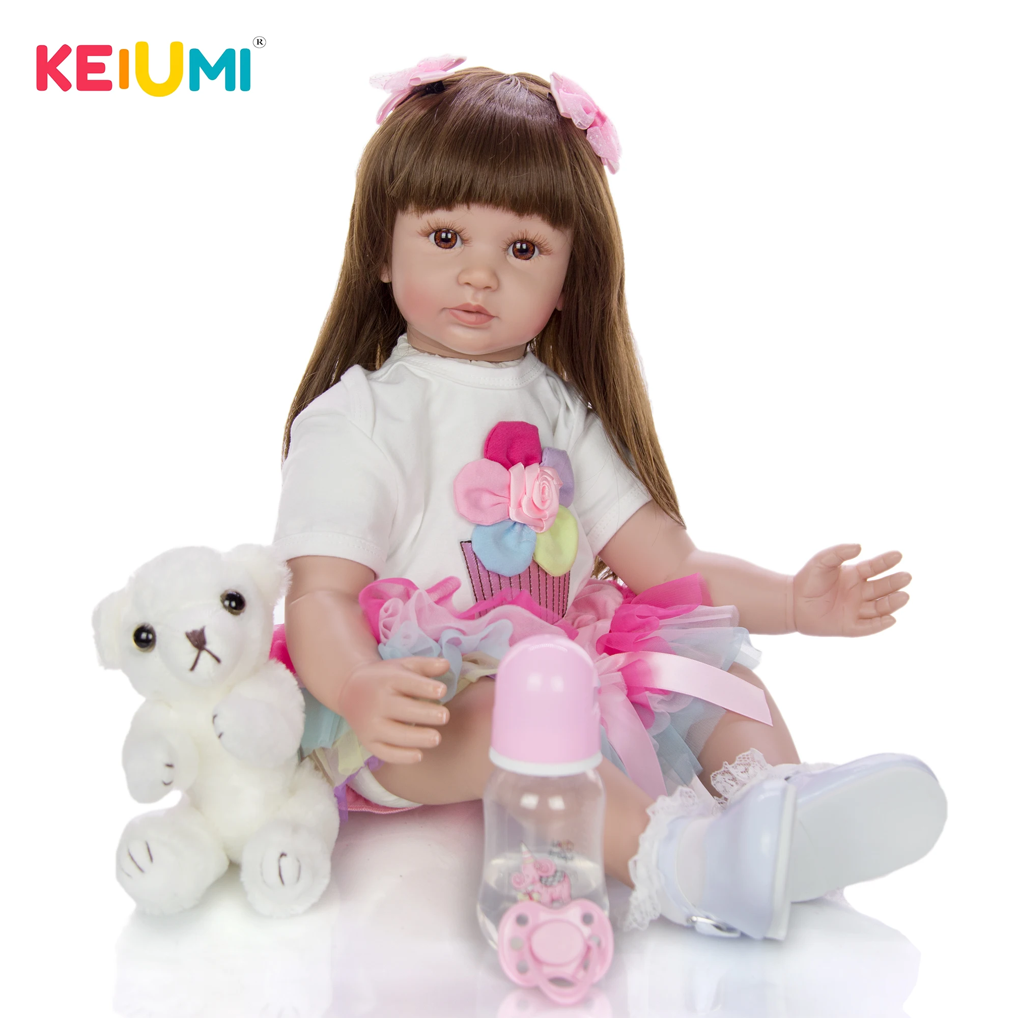 24 inch Silicone Reborn Baby Dolls Menina Long hiar Lifelike 60 cm Princess Reborn Boneca Stuffed Doll Wholesale Birthday Gifts
24 inch Silicone Reborn Baby Dolls Menina Long hiar Lifelike 60 cm Princess Reborn Boneca Stuffed Doll Wholesale Birthday Gifts