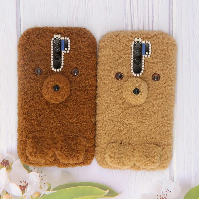 XiaoMi RedMi 9 Case Winter Keep warm lovely Plush doll Bear Shiny Diamond Silicone shockproof Back Cover For RedMi 9 Phone Cases
XiaoMi RedMi 9 Case Winter Keep warm lovely Plush doll Bear Shiny Diamond Silicone shockproof Back Cover For RedMi 9 Phone Cases
