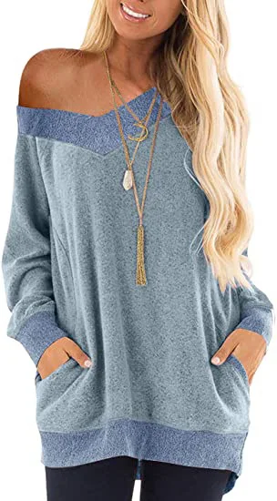 2020 Winter Fall / V-neck Contrast Pocket Sweater Long Sleeve Pullover Sweatshirt Casual T-shirt
2020 Winter Fall / V-neck Contrast Pocket Sweater Long Sleeve Pullover Sweatshirt Casual T-shirt