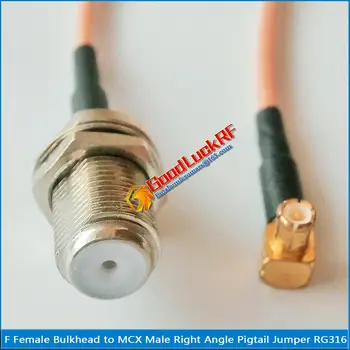F Female O-ring Bulkhead Panel Mount Nut To MCX Male Right Angle 90 Degree RF Connector RG316 Pigtail Jumper Cable
F Female O-ring Bulkhead Panel Mount Nut To MCX Male Right Angle 90 Degree RF Connector RG316 Pigtail Jumper Cable