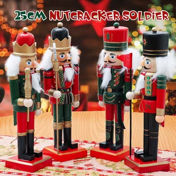 25cm Christmas ornament decoration Wooden nutcracker soldier Handcraft Doll Puppet Figurines Soldier Walnut New Year Decorations
25cm Christmas ornament decoration Wooden nutcracker soldier Handcraft Doll Puppet Figurines Soldier Walnut New Year Decorations