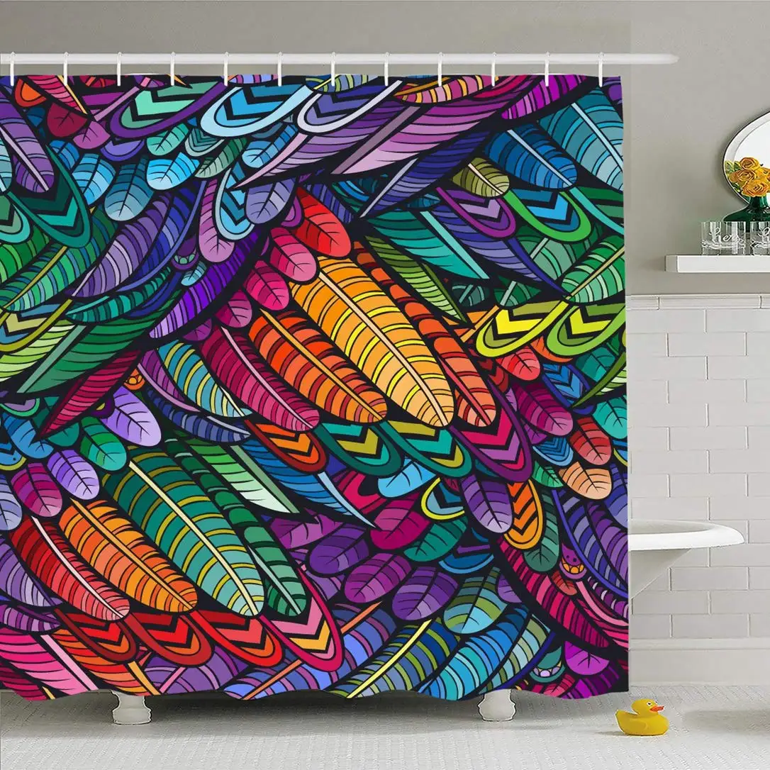 Shower Curtain Set with Hooks 60x72 Exotic Color Feather Textile Pattern Neon Season Repeat Nature Wing Abstract Print Textures
Shower Curtain Set with Hooks 60x72 Exotic Color Feather Textile Pattern Neon Season Repeat Nature Wing Abstract Print Textures