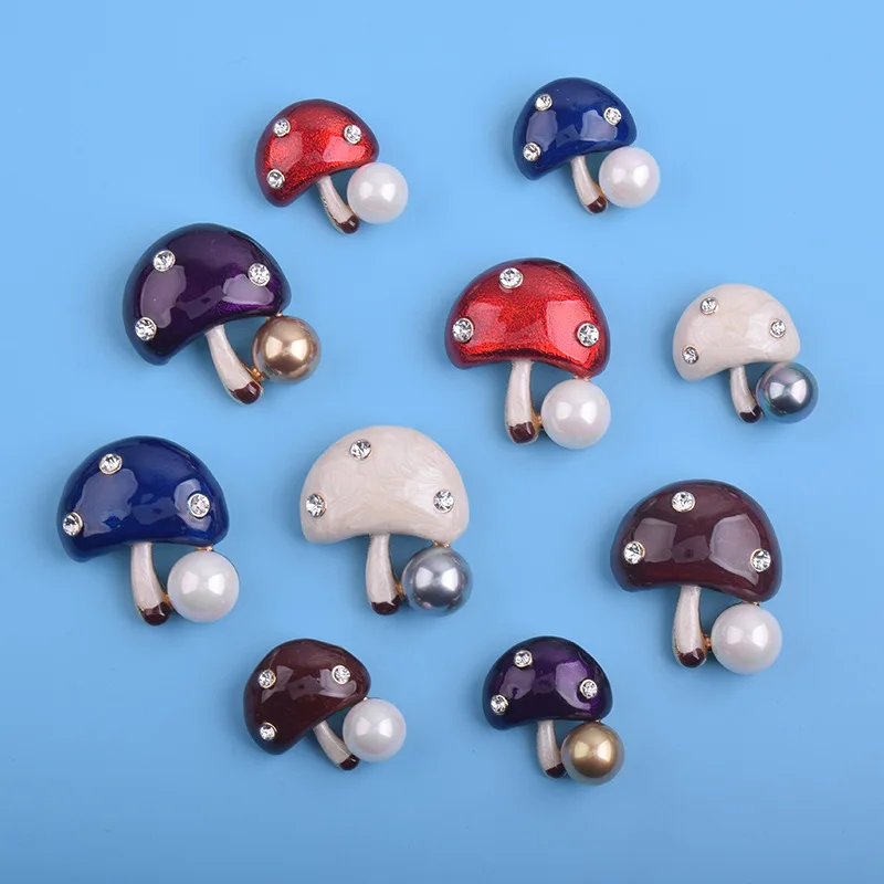 

Woo Statue Boutique Cute Timo Small Mushroom Pearl Brooch Top Grade Women's Cool Modeling Corsage Clothing Accessories