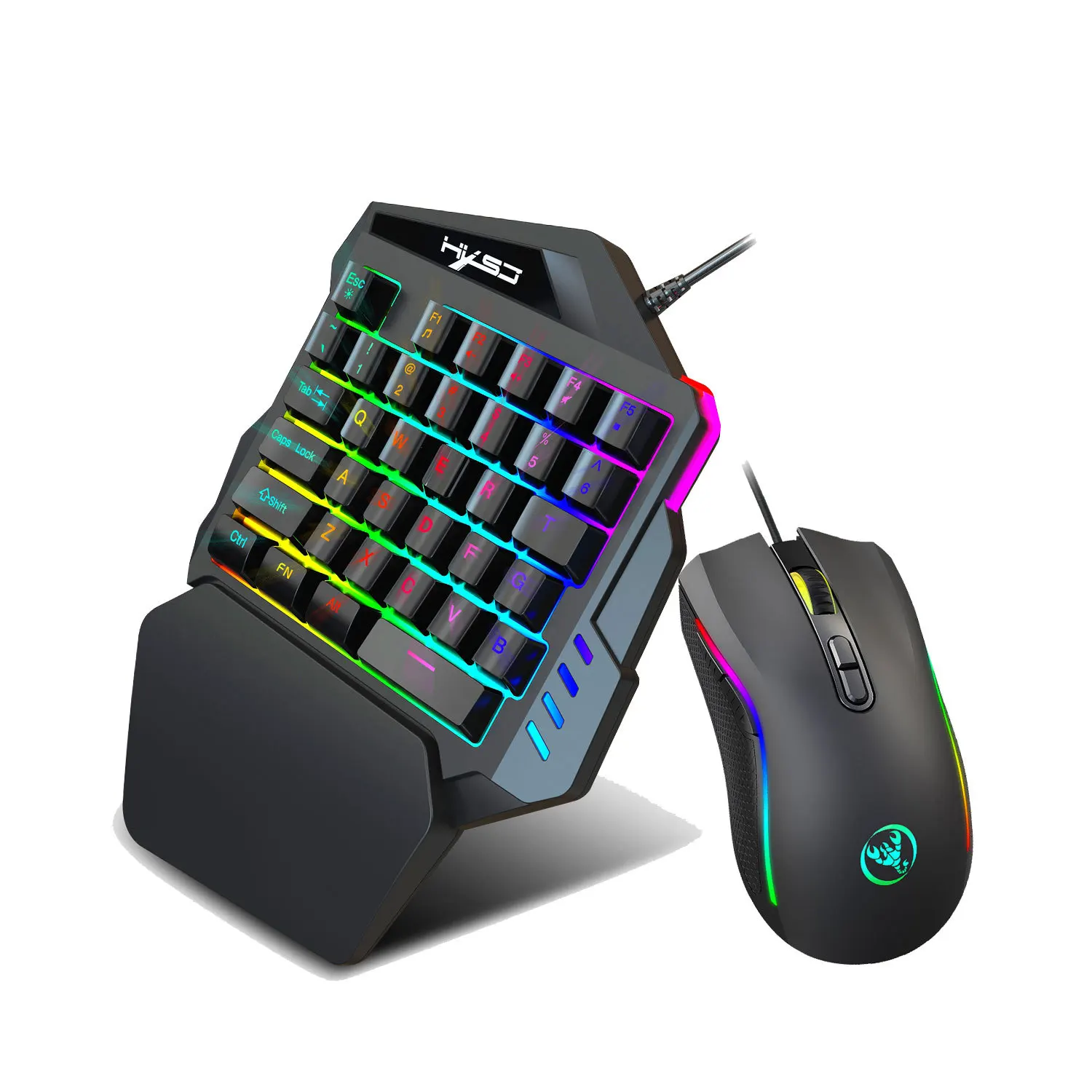 Wired backlit keyboard and mouse set One-handed professional gaming keyboard mini portable gaming mouse for chicken-eating games
Wired backlit keyboard and mouse set One-handed professional gaming keyboard mini portable gaming mouse for chicken-eating games