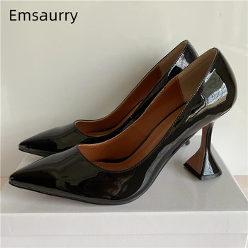 Black Patent Leather Dress Shoes Woman Sexy Pointed Toe Goblet Heel Spring Autumn Slip-on Women Pumps High Heel Shoes 
Black Patent Leather Dress Shoes Woman Sexy Pointed Toe Goblet Heel Spring Autumn Slip-on Women Pumps High Heel Shoes