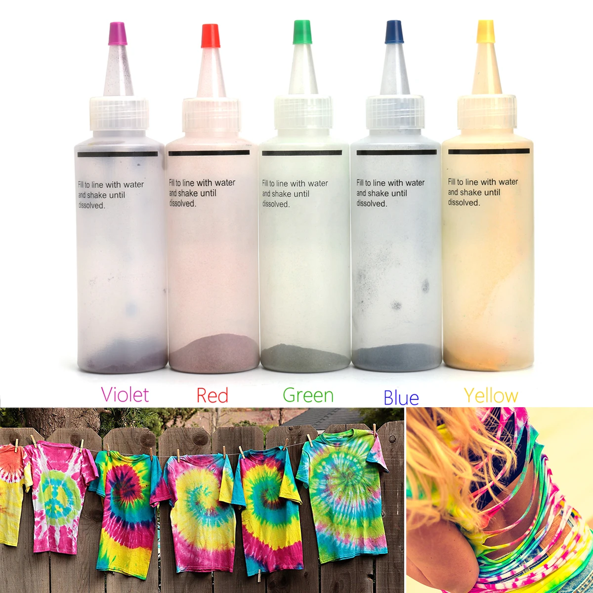 

5 Colors/set One-step Tie Dye Kit DIY Kits for Fabric Textile Craft Arts Clothes for Solo Projects Dyes Paint and Family Fun