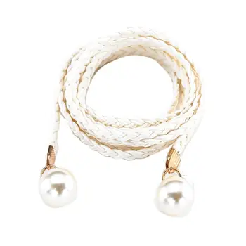 Pearl Chain Belt Brand New Simple Elegant Womens Belt Style Candy Colors Thin Weave Hemp Rope Braid Belt Female Belt for Dress
Pearl Chain Belt Brand New Simple Elegant Womens Belt Style Candy Colors Thin Weave Hemp Rope Braid Belt Female Belt for Dress