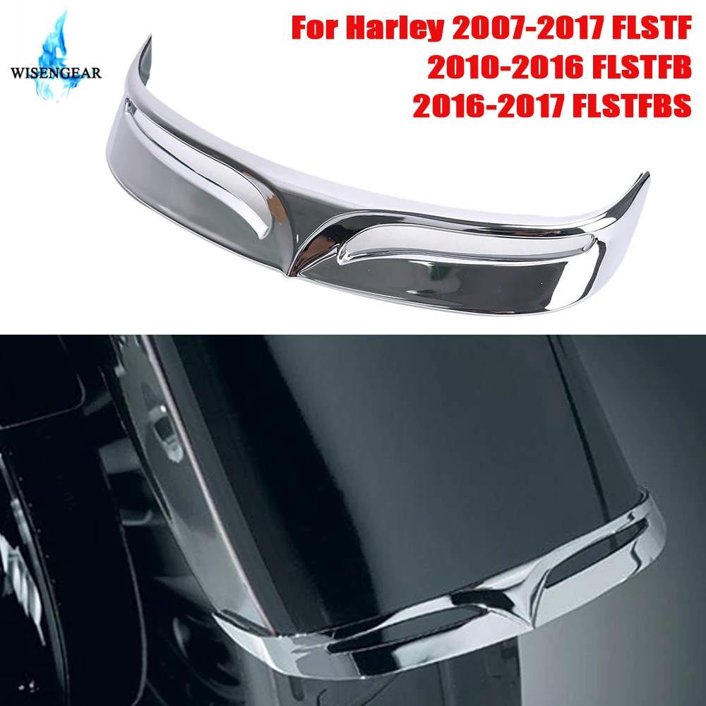 For Harley Softail FLSTF Fat Boy Rear Trailing Edge Fender Tip Trim Cover Chrome Rear Mudguard Decoration 2007-2016