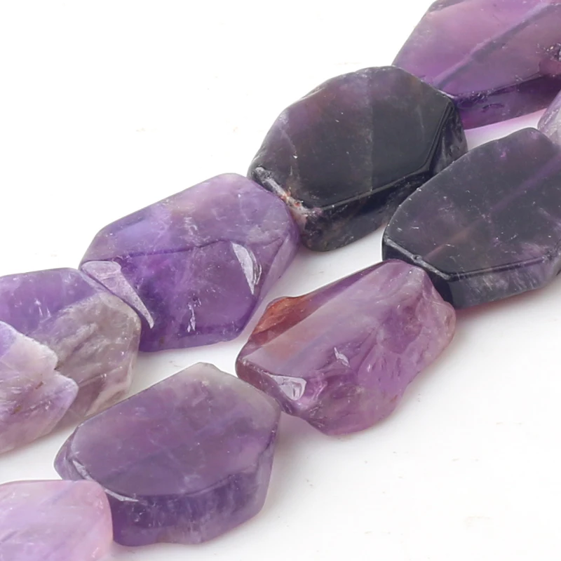 

Natural Stone AAA Grade Genuine Amethysts Flat Rectangle 10*20mm Beads For Jewelry Making DIY Bracelet Necklace Earrings