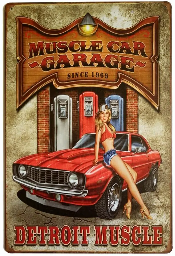 ERLOOD Muscle Car Garage Since 1969 Detroit Muscle Retro Vintage Decor Metal Tin Sign 12 X 8 Inches
ERLOOD Muscle Car Garage Since 1969 Detroit Muscle Retro Vintage Decor Metal Tin Sign 12 X 8 Inches