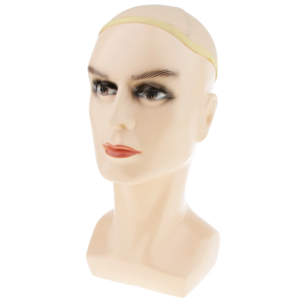 14' Inches Tall Male Realistic Mannequin Head with Net Cap for Wigs, Hats, Sunglasses Jewelry Display 14' Inches Tall Male Realistic Mannequin Head with Net Cap for Wigs, Hats, Sunglasses Jewelry Display