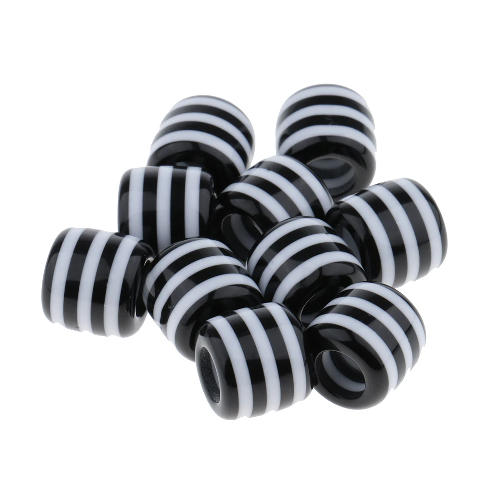 10Pcs/Pack Dread Lock Braiding Striped Beads Hair Accesories Tube 10Pcs/Pack Dread Lock Braiding Striped Beads Hair Accesories Tube