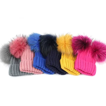 Autumn And Winter Baby Hats Knit Beanie Hat Toddler Kid Warm Real Double Raccoon Real Fur Pompom Beanies for Boys and Girls 
Autumn And Winter Baby Hats Knit Beanie Hat Toddler Kid Warm Real Double Raccoon Real Fur Pompom Beanies for Boys and Girls