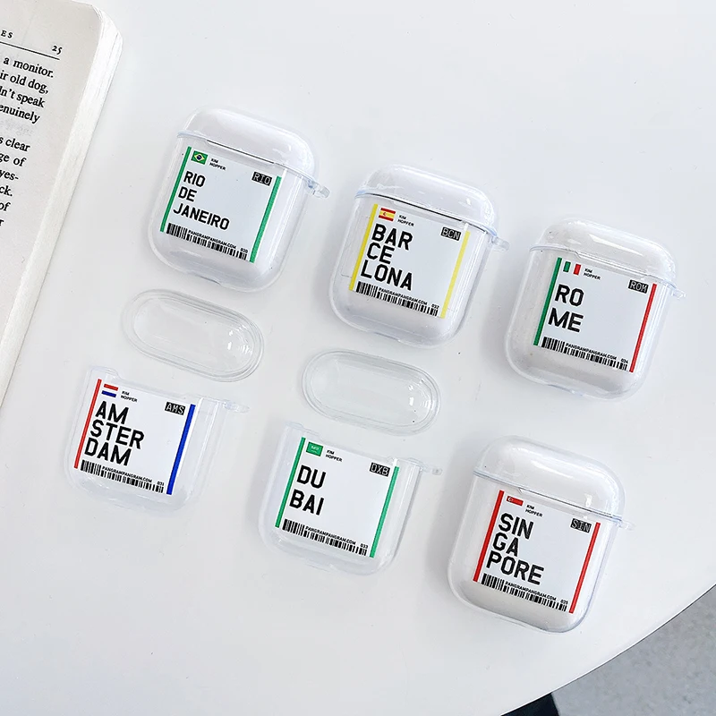 Чехол с надписями для авиабилетов qr-код airpods 2 1 Силиконовая мягкая защита apple airpod